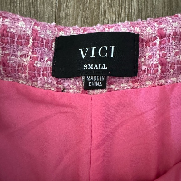 Pink Tweed Set with Fringe Edge, S/XS - Picture 10 of 11